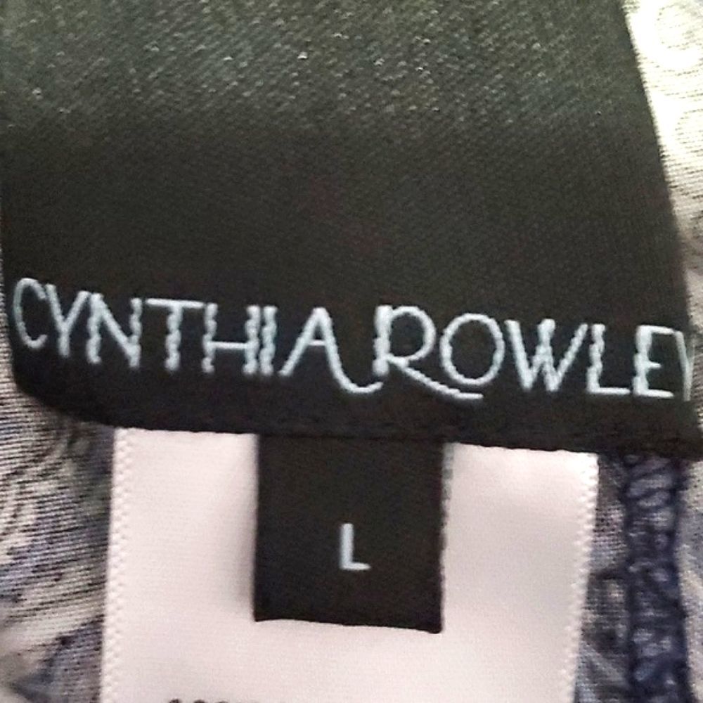 Cynthia Rowley Navy Boho Hippie Print Wide Leg Pull On Palazzo Pants L - Picture 9 of 10